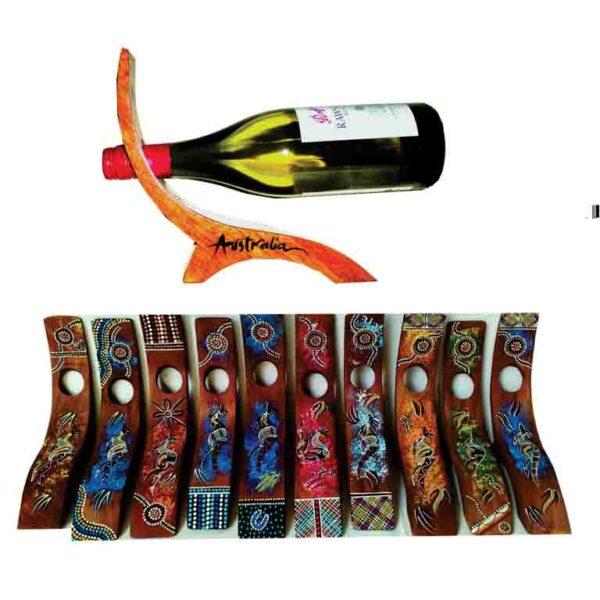 WBHO 13 Wine Bottle Holder Standing Painted