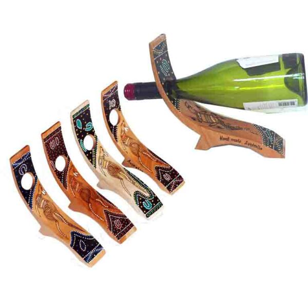 WHBU 03 Wine Bottle Holder Standing Burnt