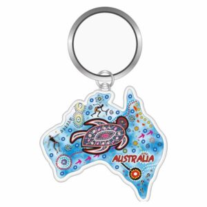 Keyring Carded Aboriginal Blue