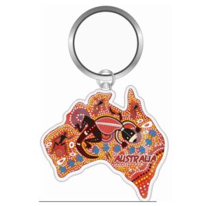 Keyring Carded Aboriginal Orange