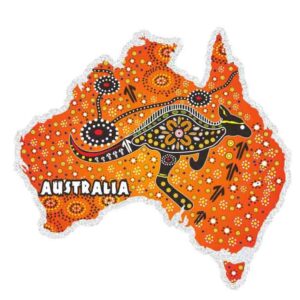 Magnet Aluminum Map Aboriginal Orange