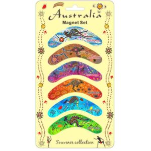 Magnet Aluminum Boomerang Set 6 Aboriginal