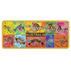 Magnet Aluminum Rectangle Aboriginal Mixed