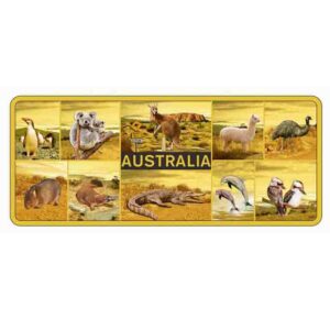 Magnet Aluminum Rectangle Animal Gold Mixed