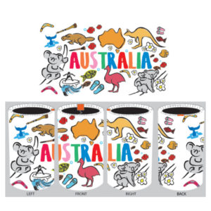 Australia Drawings Stubbie Cooler