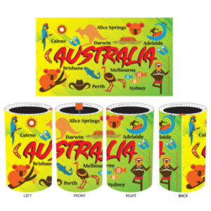 Colourful Australia Drawings Stubbie Cooler