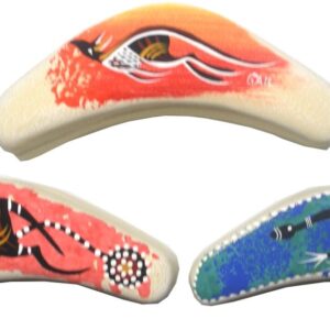 Sandstone Boomerang Hand Painted Contemporary 9cm