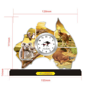 Clock Metal Map Animal