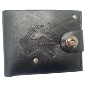 Wallet Black with Australia Map Clip