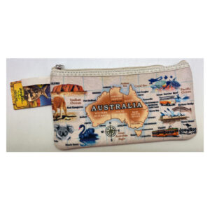 Australia Map Beige Pencil Bag