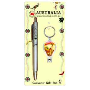 Boxed Pen and Keyring Set Native Roo