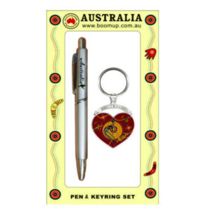 Hangsell Pen and Keyring Set Heart/Aboriginal