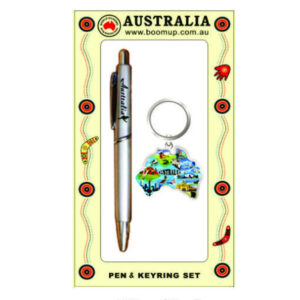 Hangsell Pen and Keyring Set Map Animal