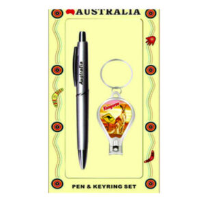 Hangsell Pen and Keyring Set Native Roo