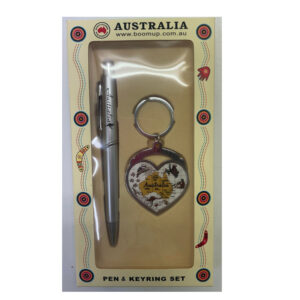 Hangsell Pen and Keyring Set Heart/Map