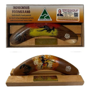 Boxed 8 Inch Arthur Conlon Boomerang with Stand