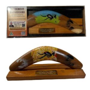 Boxed 12 Inch Arthur Conlon Boomerang with Stand