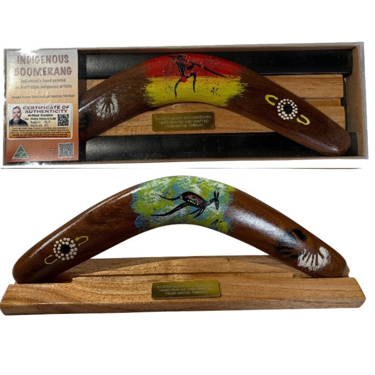 Boxed 14 Inch Arthur Conlon Boomerang with Stand 1 BXACBO14 GROUP BIGGER