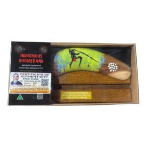Boxed 8 Inch Arthur Conlon Boomerang with Stand