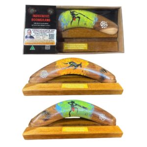 Boxed 8 Inch Arthur Conlon Boomerang with Stand