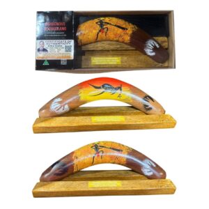 Boxed 10 Inch Arthur Conlon Boomerang with Stand