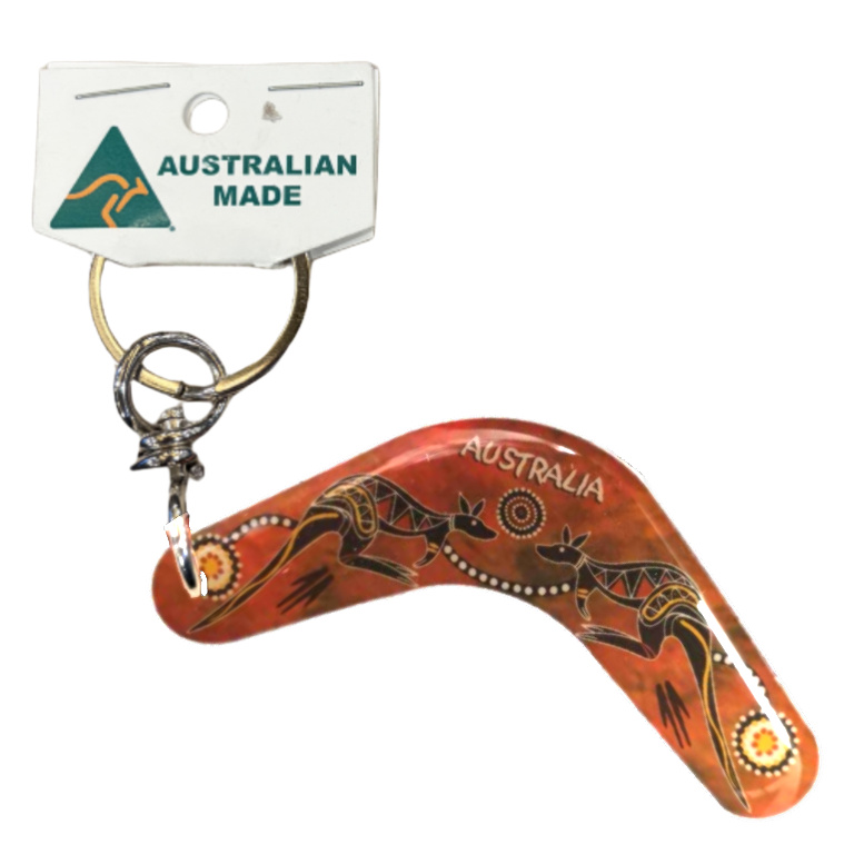 Boomerang Red Roos Australian Made Resin Magnetic Keyring 2 KRBR50