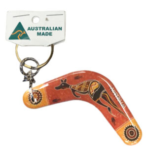 Boomerang Red/Yellow Roo Australian Made Resin Magnetic Keyring