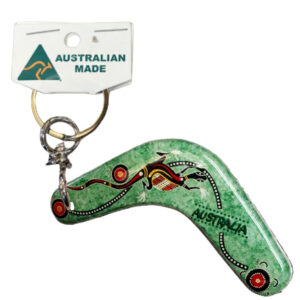 Boomerang Green Lizard Australian Made Resin Magnetic Keyring