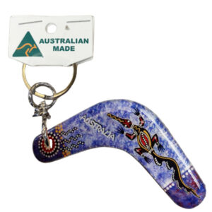 Boomerang Croc Blue Australian Made Resin Magnetic Keyring