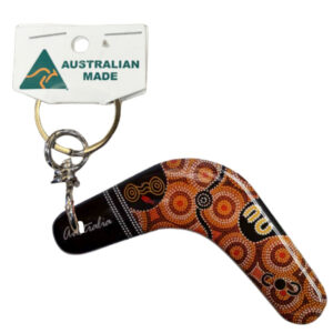 Boomerang Golden Dot Art Australian Made Resin Magnetic Keyring