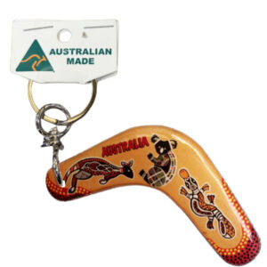 Boomerang Yellow Roo Australian Made Resin Magnetic Keyring