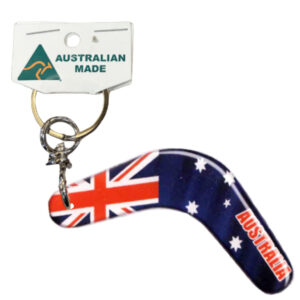 Boomerang Australia Flag Australian Made Resin Magnetic Keyring