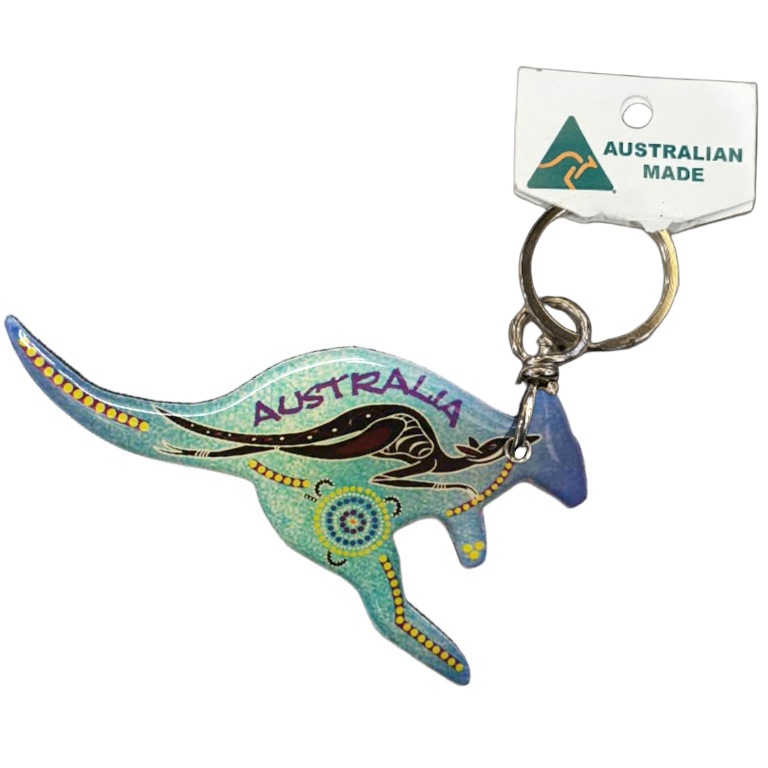 Kangaroo Blue Australian Made Resin Magnetic Keyring 1 KRKA01