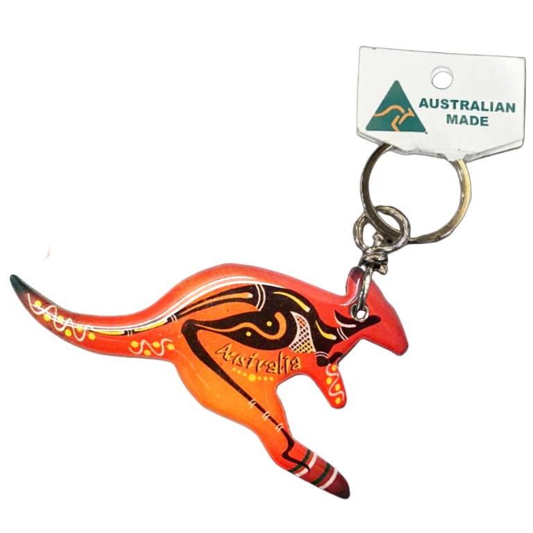 Kangaroo Orange Australian Made Resin Magnetic Keyring 1 KRKA08