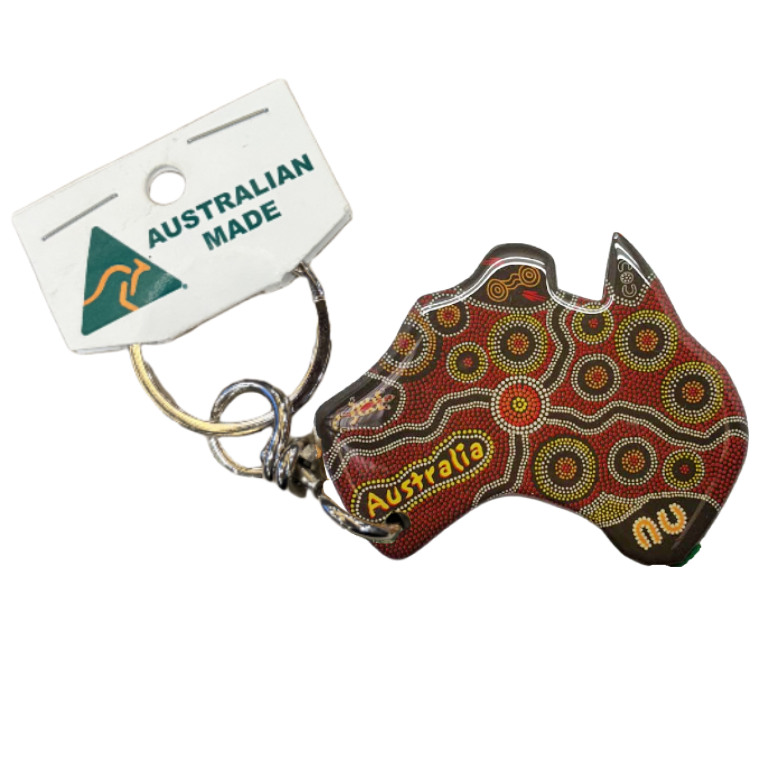 Australian Map Brown Dots Australian Made Resin Magnetic Keyring 2 KRMA02