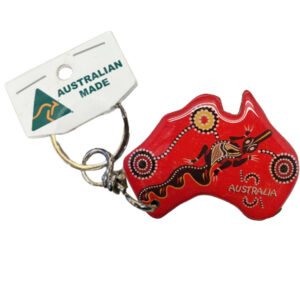 Australian Map Red Croc Australian Made Resin Magnetic Keyring