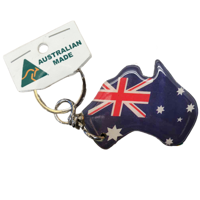 Australian Map Australia Flag Australian Made Resin Magnetic Keyring 2 KRMA20