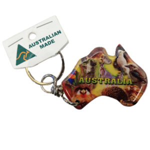Australian Map Native Animal Australian Made Resin Magnetic Keyring