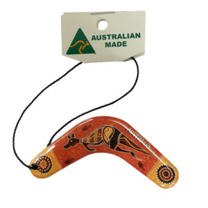 Boomerang Red/Yellow Roo Australian Made Resin Christmas Ornament