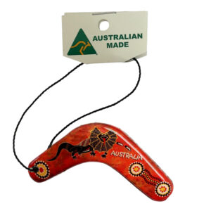 Boomerang Red Lizard Australian Made Resin Christmas Ornament