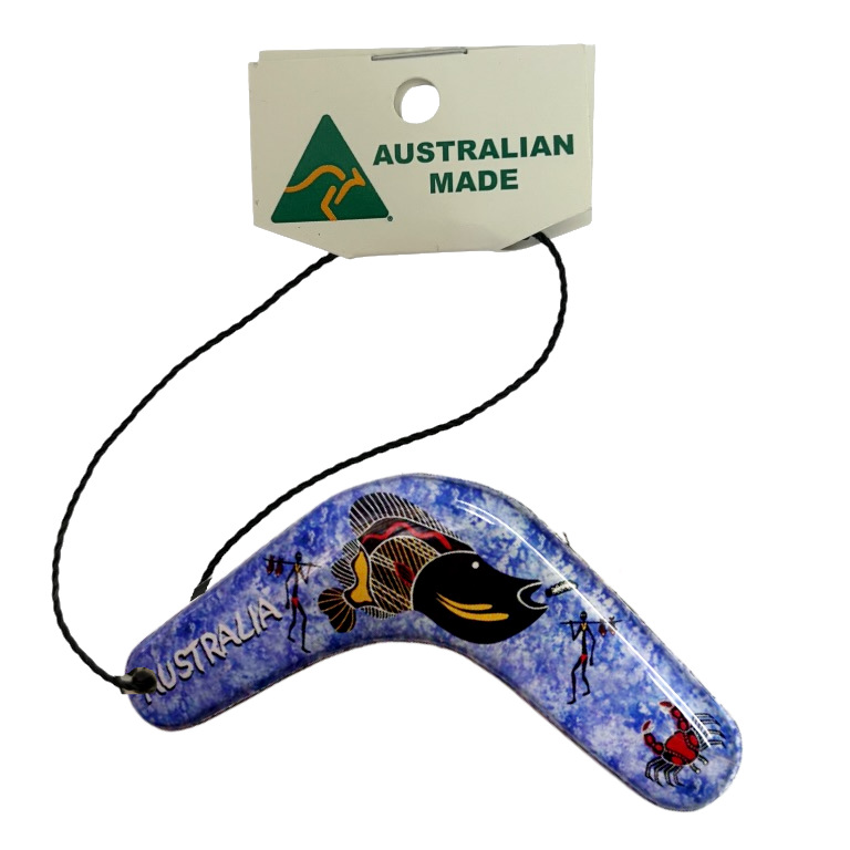Boomerang Blue Barramundi Australian Made Resin Christmas Ornament 1 XMBR61