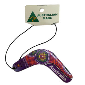 Boomerang Rainbow Dot Art Australian Made Resin Christmas Ornament