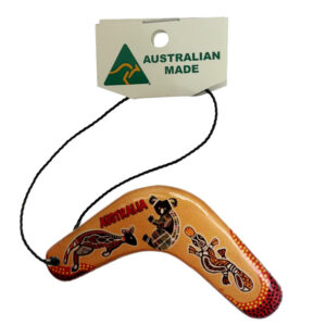 Boomerang Yellow Roo Australian Made Resin Christmas Ornament