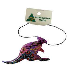 Kangaroo Purple Australian Made Resin Christmas Ornament