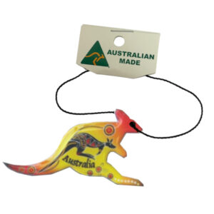 Kangaroo Yellow Roo Eating Australian Made Resin Christmas Ornament