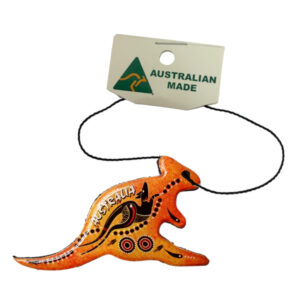 Kangaroo Roo Leaping Yellow Australian Made Resin Christmas Ornament