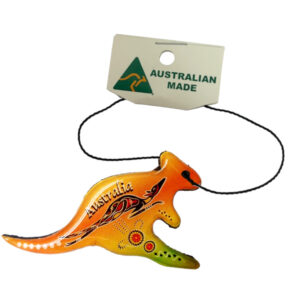 Kangaroo Yellow/Orange/Green Australian Made Resin Christmas Ornament