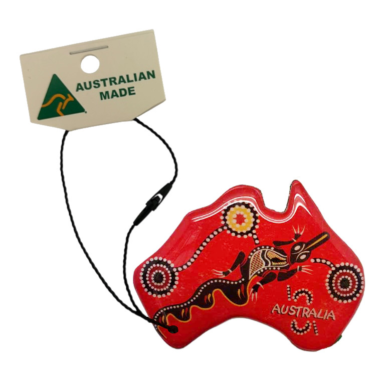 Australian Map Red Croc Australian Made Resin Christmas Ornament 1 XMMA04