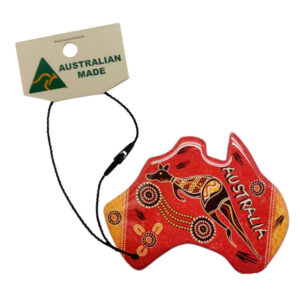 Australian Map Red Roo Australian Made Resin Christmas Ornament