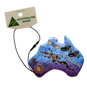 Australian Map Fish/Croc Blue Australian Made Resin Christmas Ornament